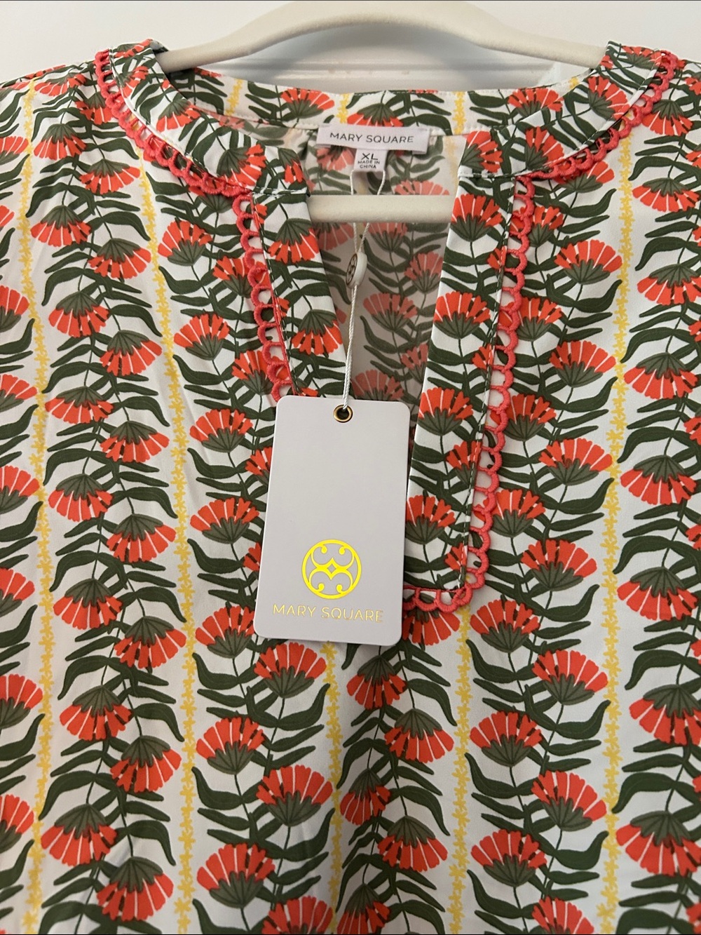 Mary Square Botanical Print Tiered Dress NWT - Picture 3 of 4